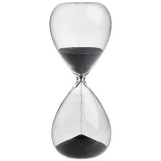 TFA Dostmann sablier en verre transparent et anthracite, minuterie 15 minutes, 190 mm de haut