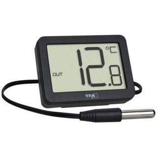 TFA Dostmann Thermomètre numérique intérieur/extérieur - affichage max/min - noir