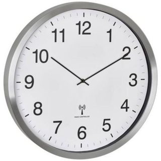 TFA Dostmann 60.3548.02 horloge murale radiopilotée XXL 508 mm, cadre aluminium brossé