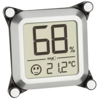TFA Dostmann Humidore thermo-hygromètre numérique argent 44 mm