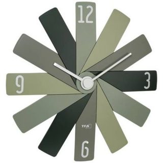Horloge murale design 40 cm TFA Dostmann 60.3020.04, cadran 12 pièces enfichables, boîtier vert.