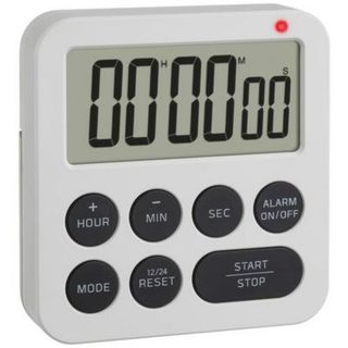 TFA Dostmann 38.2051.02 Minuteur numérique blanc multifonction 99 h 59 min 59 s