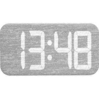 Réveil numérique TFA Dostmann 60.2042.02 - écran LED blanc, revêtement textile gris, USB ou piles