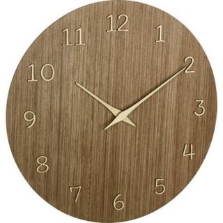 Horloge murale ronde à quartz 29,8 cm boîtier MDF et bois foncé modèle 60.3072.23
