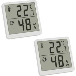 Lot de 2 thermo-hygromètres numériques TFA Dostmann 30.5059.02.02, affichage maxi/min et date/heure