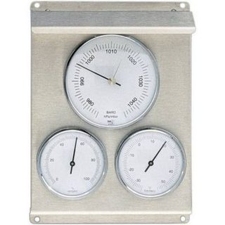 Station météo analogique TFA Dostmann 20.2010.60 acier inoxydable, température, humidité, baromètre