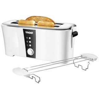 Unold Design Dual grille-pain 4 tranches fentes longues boîtier Cool-Touch blanc noir