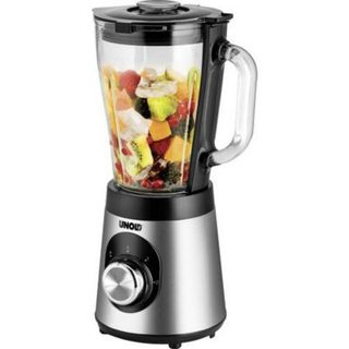 Unold 78625 Mixeur plongeant 500 W Edel acier inoxydable noir, bol verre 1,5 L