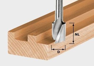 Fraise hélicoïdale à rainurer, queue 8 mm, diamètre 18 mm, Festool Spi S8 D18/25