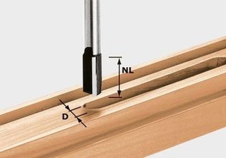 Fraise à rainurer FESTOOL HW, queue 12 mm, diamètre 16 mm, coupe 45 mm, 491090