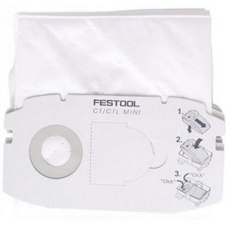 Paquet 5 sacs filtre SELFCLEAN SC FIS-CT MINI pour aspirateur CTL mini FESTOOL 498410