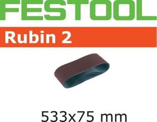 Boîte de 10 bandes abrasives Rubin 2 533 x 75 mm P100 - Pack 10 499158