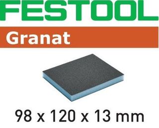 Éponge de ponçage FESTOOL 98 x 120 x 13 mm, grain 800, boîte de 6, 201507