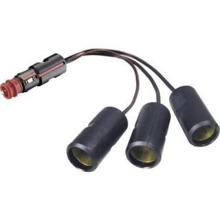 Répartiteur allume-cigare ProCar 3 sorties 12/24 V, intensité totale 15 A, adaptateur rouge