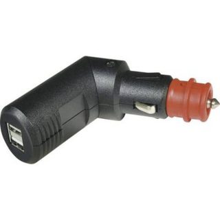 ProCar adaptateur allume-cigare double USB-A coudé 2 x 2 500 mA compatible 12/24 V