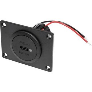 Prise USB-C encastrée PD/QC avec LED et platine de montage, compatible 12/24 V DC