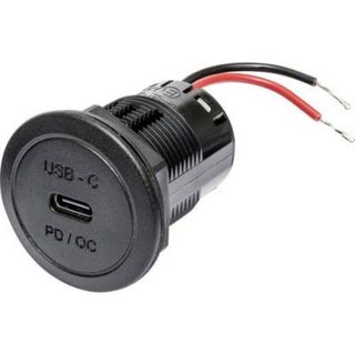 Prise femelle encastrée USB-C Power Delivery / Quick Charge 60 W, 12-24 V, sans LED