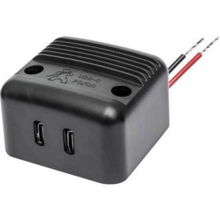 Prise femelle double USB-C Power PD/QC, 2x 30 W, compatible 12/24 V