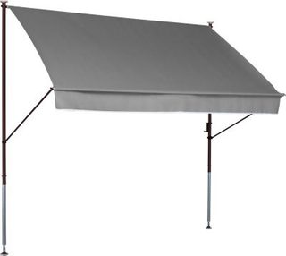 Store banne Style avec manivelle - pour la protection solaire - montage sans perçage ni chevilles - 200 cm, gris clair