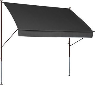 Store banne Style avec manivelle - pour la protection solaire - montage sans perçage ni chevilles - 150 cm, gris foncé