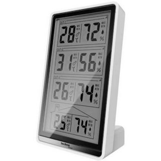 Thermo-hygromètre radiopiloté numérique WS 7060 - écran LCD, 3 capteurs extérieurs, blanc.