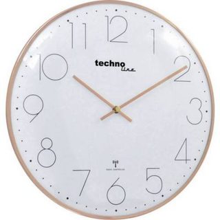 Horloge murale radiopilotée Techno Line WT 8235, cadran 35 cm, or rose