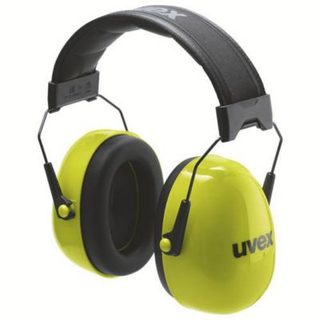 Casque antibruit uvex K20 Hi-Viz 2630021 - SNR 33 dB, serre-tête pliable et réglable.