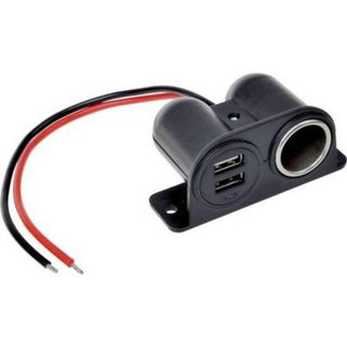 IWH prise de courant 12/24 V avec 2 ports USB 2,1 A chacun, charge totale 4,2 A, 84 x 50 x 40 mm