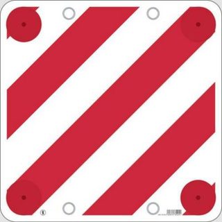 Panneau d'avertissement plastique 50 x 50 x 0,5 mm - 4 catadioptres, 4 œillets.