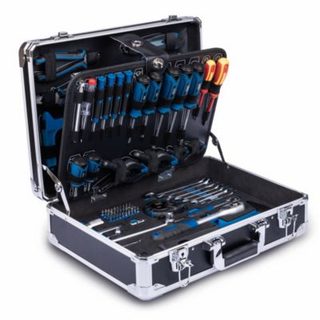 Scheppach  Mallette à outils TB200 - Coffret outils - Boîte à outils - Boîte de rangement - 141 pièces - En chrome vanadium
