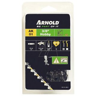 Arnold Chaîne de tronçonneuse 3/8", 1,3 mm - 52 maillons d'entraîneurs - gouges demi-rondes