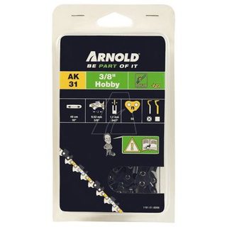 Arnold Chaîne de tronçonneuse 3/8", 1,1 mm - 55 maillons d'entraineurs - gouges demi-rondes
