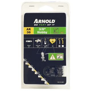 Arnold Chaîne de tronçonneuse 3/8", 1,1 mm - 44 maillons d'entraîneurs - gouges demi-rondes