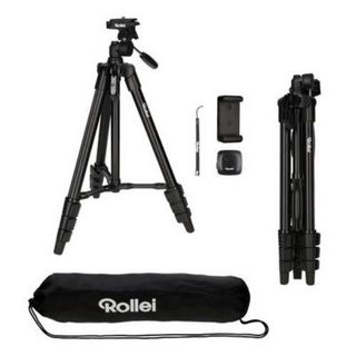 Rollei Traveler - Trépied smartphone ultra-léger et compact, hauteur 120 cm, support XL, Bluetooth