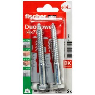 DuoPower 14 x 70 S set de chevilles 2 pièces avec vis de sécurité 14 mm 70 mm
