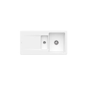 Evier 1 bac 1/2 VILLEROY ET BOCH Siluet 60 R Snow White CeramicPlus avec vidage manuel
