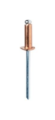 Rivet cuivre ø4.8 x 12 mm + foret Rapid, lot de 50