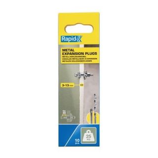 Chevilles à Expansion - RAPID - Métal pour Cloison Plâtre 3-13mm - Lot 10 - Charge Max 25 kg - (5001546)