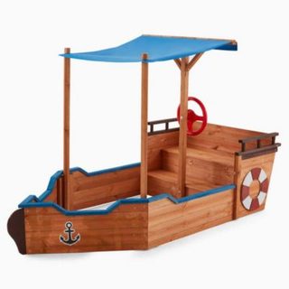 - Bac à sable aspect bateau avec banc MATSCHEKISTE - 160 x 78 cm