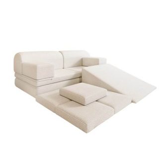 Canapé de jeu LIV avec toboggan et pierres à empiler - Cord beige