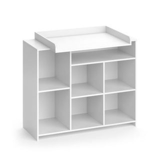 Vicco Commode à langer Blanc 113x100cm avec étagères ouvertes