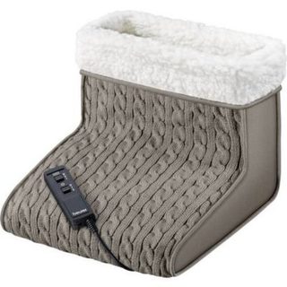 Chauffe-pieds FWM45 15 W gris et blanc, doublure peluche amovible, massage intégré