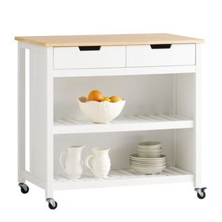SoBuy FKW74-WN Meuble de Cuisine Desserte Roulante avec Roulettes, Table de Service Pratique, Blanc