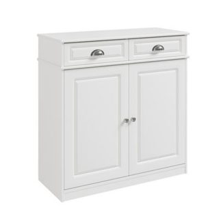 SoBuy Meuble à chaussures 2 tiroirs blanc 80x35x82cm Classique FSB104-W