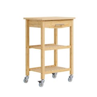 SoBuy chariot de cuisine robuste en bambou clair 58.0x40.0x86.0 FKW135-N