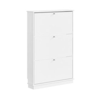 SoBuy Armoire à Chaussures avec Portes Rabattables Blanc 76x18x113 cm FSR215-W