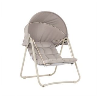 SoBuy Chaise à bascule avec cappottina gris 108x126x163 cm OGS62-MI