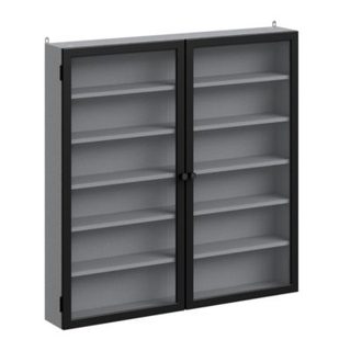 SoBuy Armoire Murale 2 Portes Étagères Réglables Gris 80.0x12.2x80.0 FSB113-H-DG