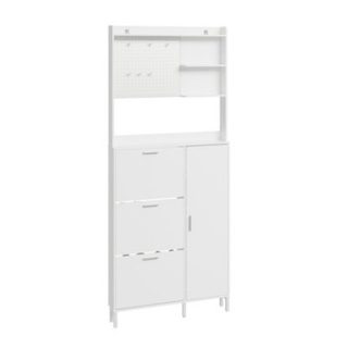 SoBuy Meuble à Chaussures Étroit Blanc 83x14x197 cm FSR232-W
