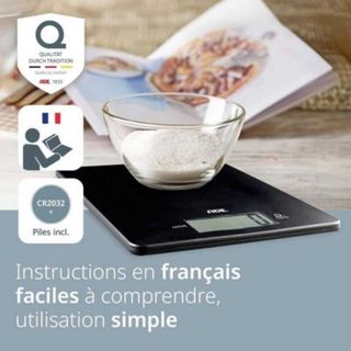 Balance de cuisine digitale ADE LEONIE ultra-plate 22 x 17 cm Noir 5 kg